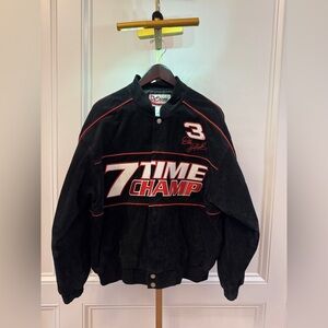 Vintage NASCAR Legend Dale Earnhardt Leather Suede Jacket 7 time champion Sz lg